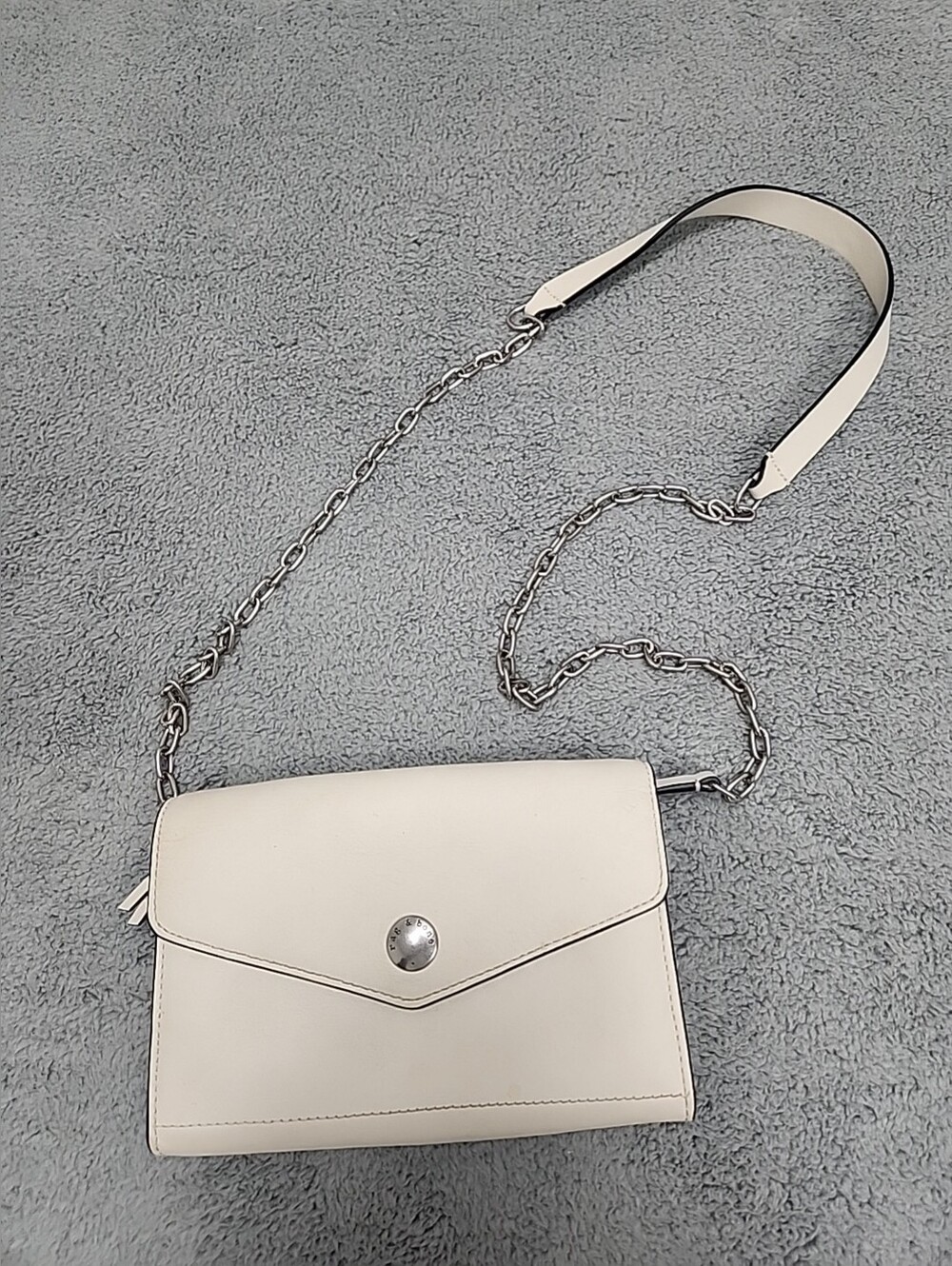 Rag & Bone Convertible White Leather Handbag Crossbody